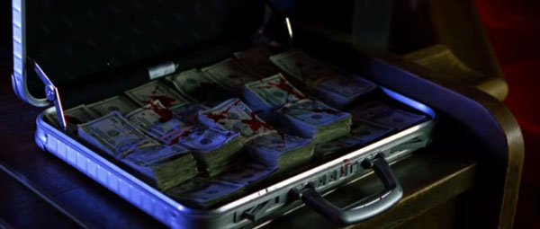 Briefcase with a lot of cash