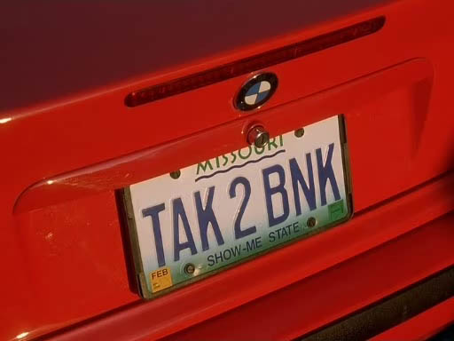 License plate of Neal's BMW