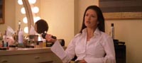 Gwen Harrison in the dressingroom after the Larry King show